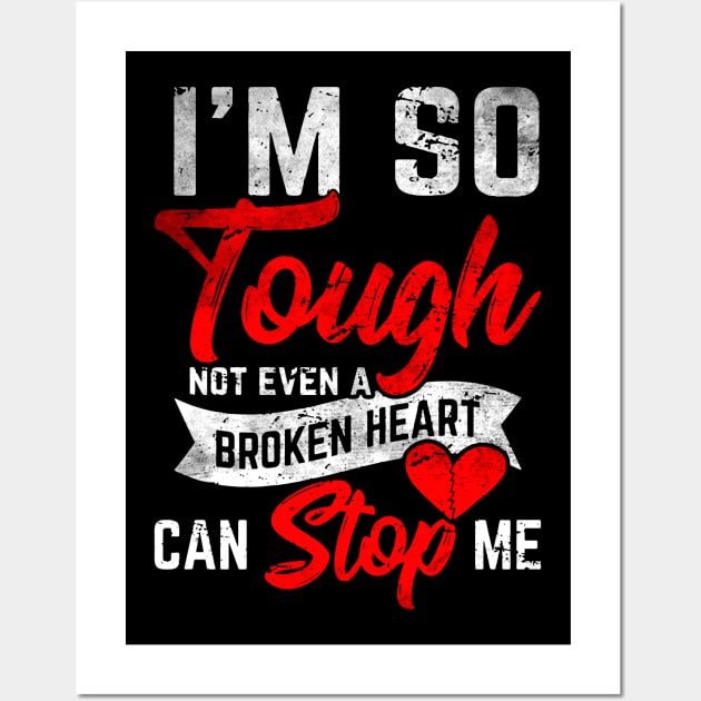 I Wear Red To Fight Heart Disease Awareness Heart Warrior Wall Art by _So who go sayit_